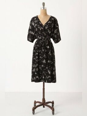 Anthropologie Rare Moulinette Souers “Many Folds” Silk Oragami Dress, size 4